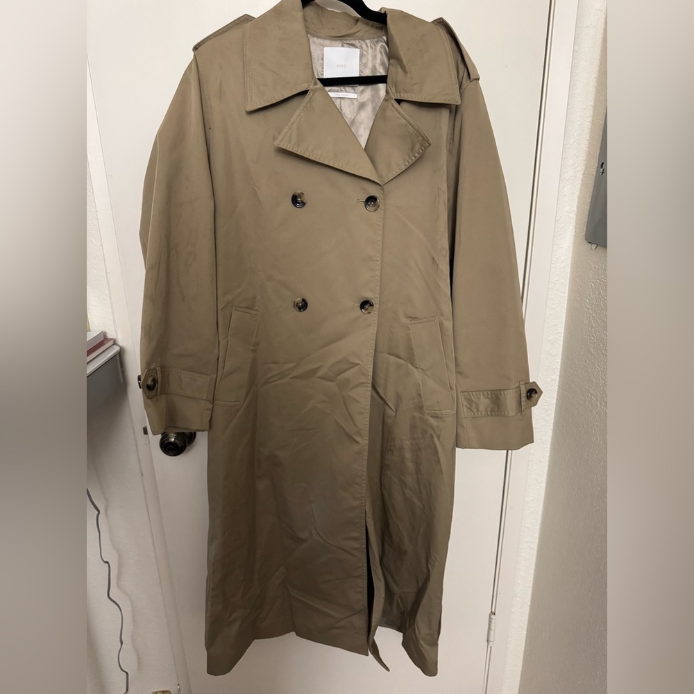 Mango Water-Repellent Beige Trench Coat